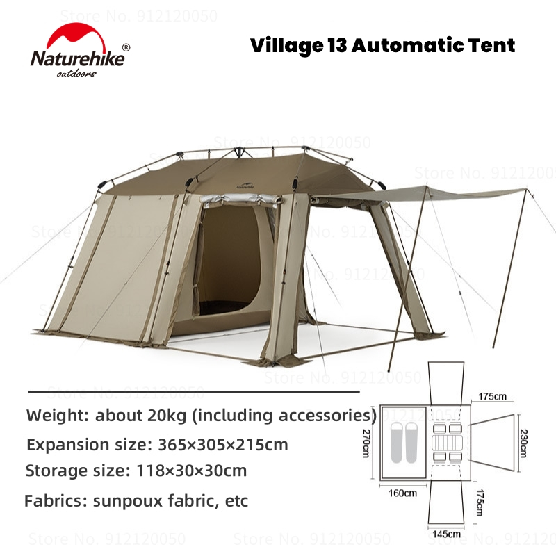 Tenda Naturehike Village 13 CNH23ZP12003 Tenda Glamping Estetik Keluarga Tenda Camping Kemah Piknik 