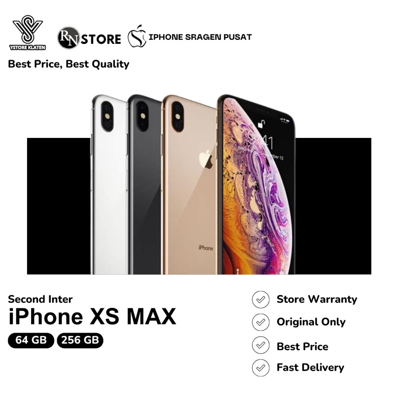 IPHONE XS MAX 64GB & 256GB SECOND ORIGINAL FULLSET MULUS BERGARANSi
