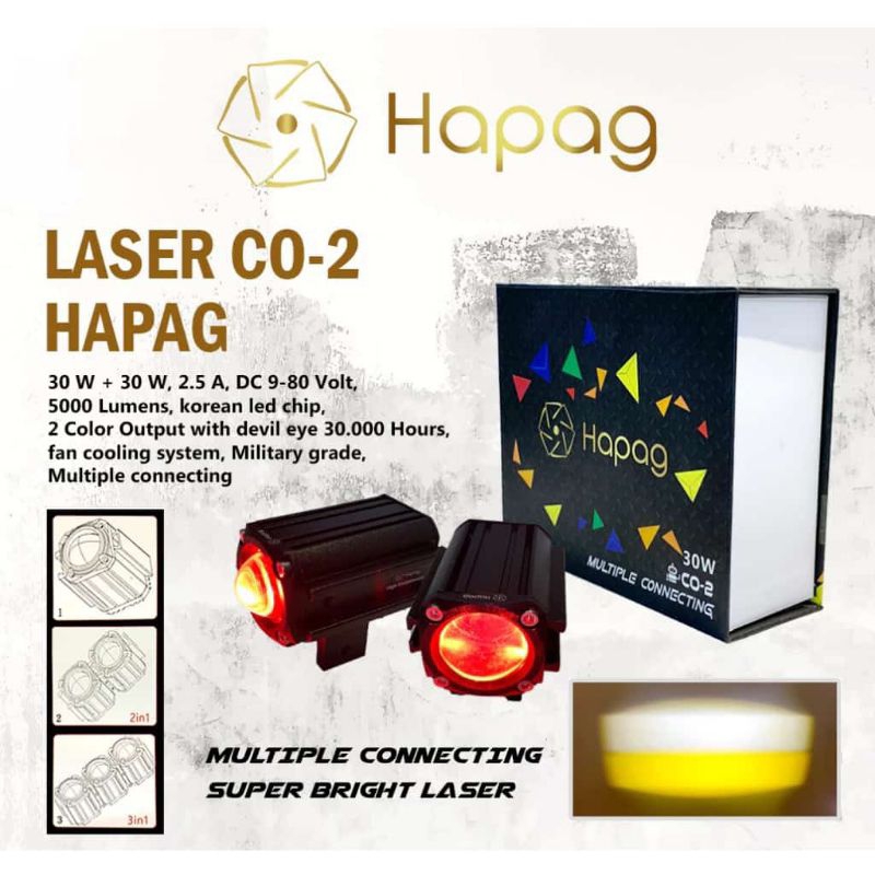 mini projie HAPAG CO 2 LASER LIGHT MULTIPLE CONECTING 30 WAT
