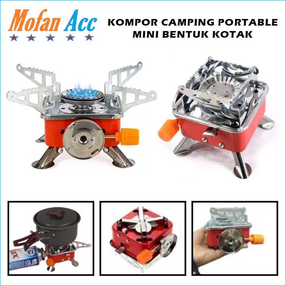 Terbagus.. Kompor Camping Mini Gas Portable Bentuk Kotak Camping Hiking Stove Kompor Travelling Keci