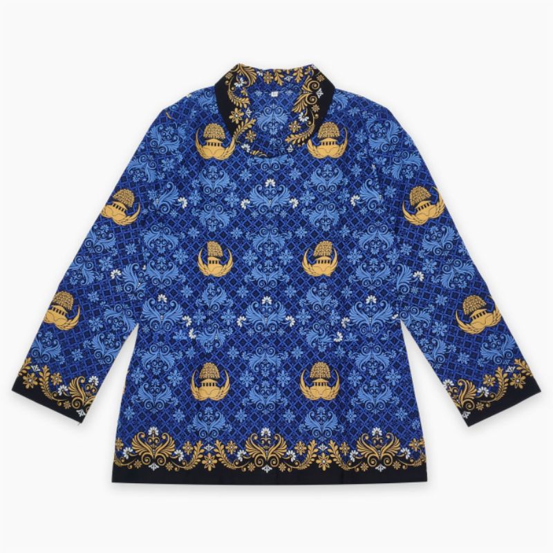 Blus batik KORPRI wanita / perempuan bahan katun halus 40s ukuran L XL jumbo 3L