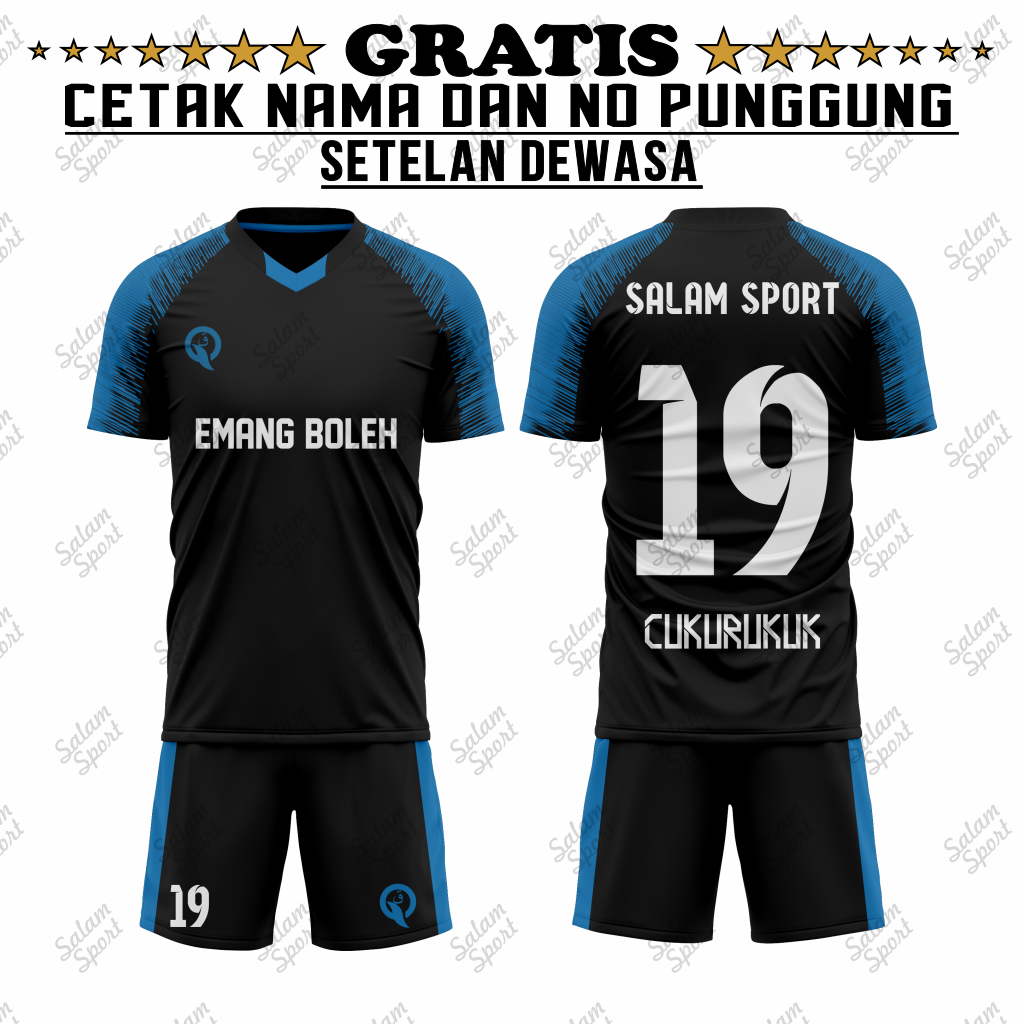 (FREE SABLON NAMA DAN NOMOR) SETELAN BAJU BOLA JERSEY FUTSAL CUSTOM NAMA DAN NO PUNGGUNG SETELAN DEWASA TERBARU 0073