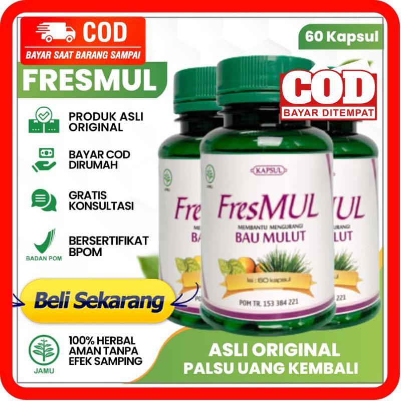 FRESMUL - KAPSUL FRESMUL FRESHMUL ISI 60 OBAT BAU MULUT TAK SEDAP FRESMUL BAU MULUT HALITOSIS & BAU 
