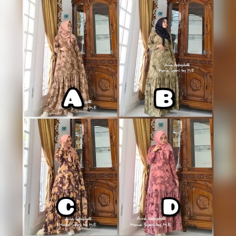 Gamis mona syari Aira babydoll