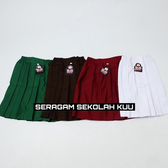 Terlaris ROK PENDEK Sekolah SD Rok Rempel Perempuan Seragam Sekolah SD MI Warna MERAH PUTIH COKLAT H