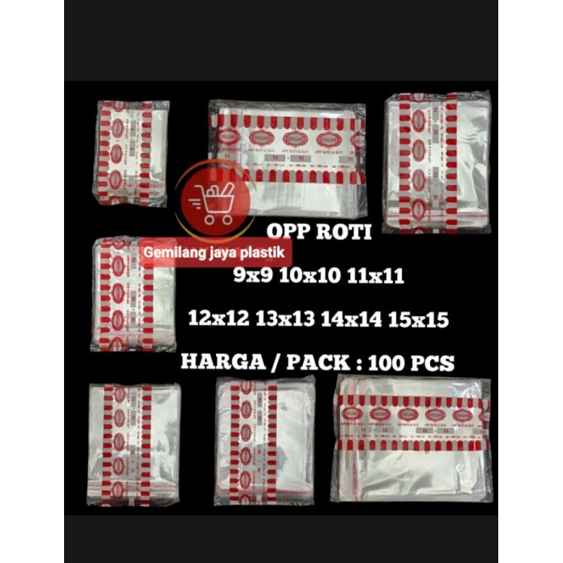 Isi 100 Pcs Plastik OPP LEM / OPP Plastik / OPP Roti Bakery