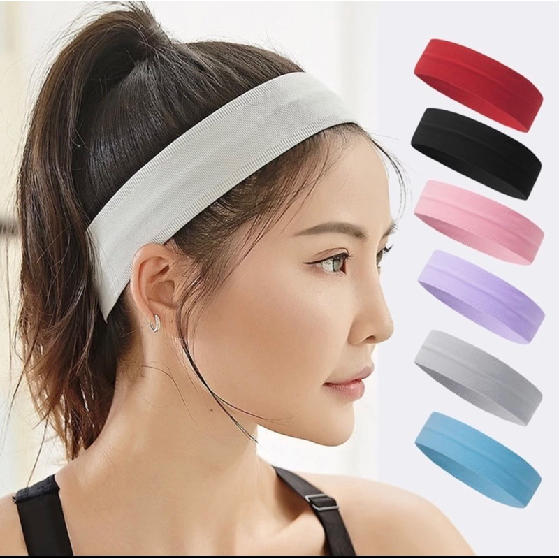 IKAT KEPALA PRIA DAN WANITA POLOS BANDO BANDANA HEADBAND KARET AKSESORIS KEPALA OLAHRAGA BANDO BANDA