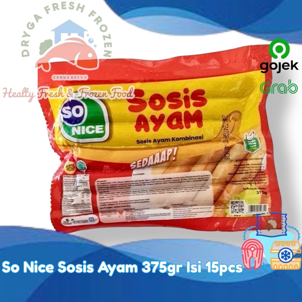 

So Nice Sosis Ayam Kombinasi Chicken Sausage Frozen 375gr