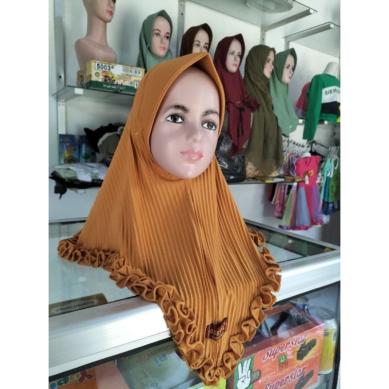 Hijab Anak Hijab instan Anak Dengan Ped | Hijab Plisket anak | Hijab Plisket | Hijab ped anak