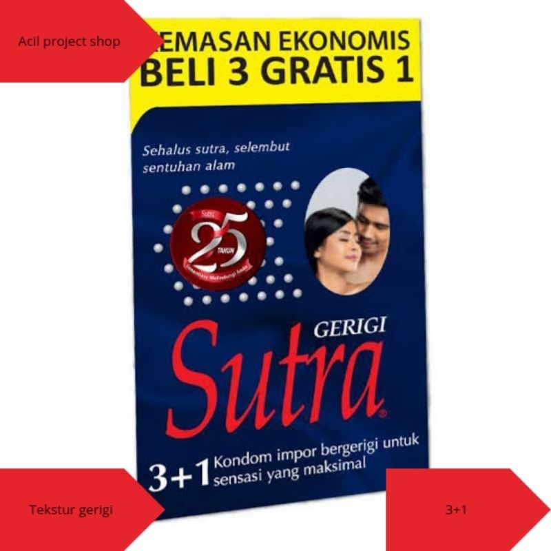 kondom sutra biru bergerigi isi 3+1 original