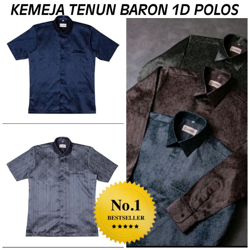 Kemeja Songket Pria Kemeja Tenun Pria Tenun Baron 1 Warna Songket Palembang Kemeja Basic Polos 017