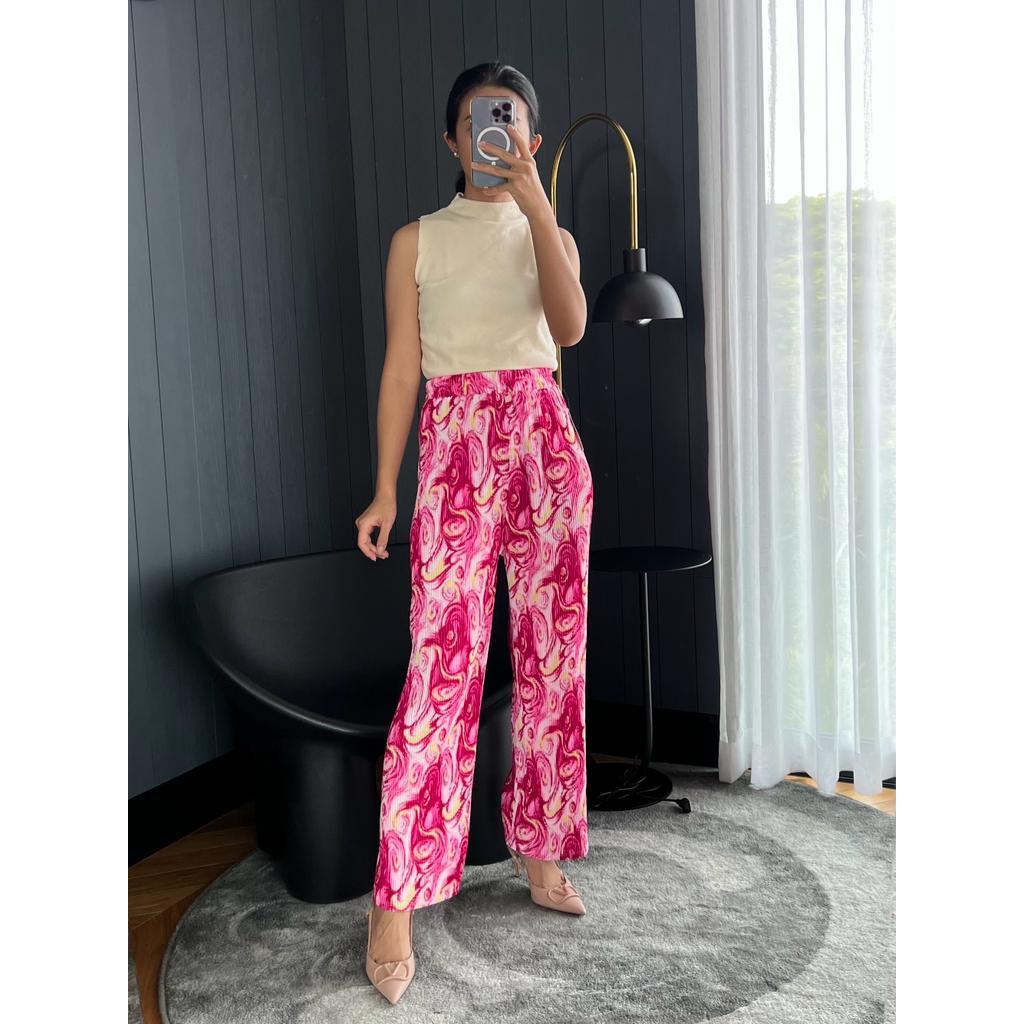 QH HNGK Celana Kulot Motif Plisket Bangkok / Kulot Plisket Motif / Kulot Plisket Bangkok