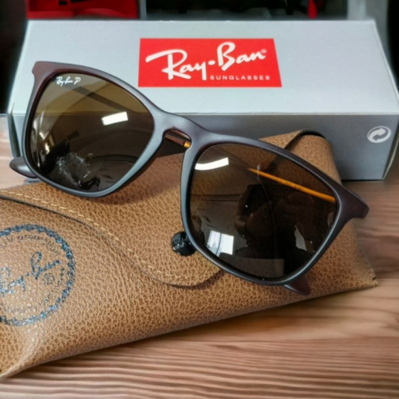 Kacamata Sunglass Hitam RAYBAN Chris RB4187 Polarized