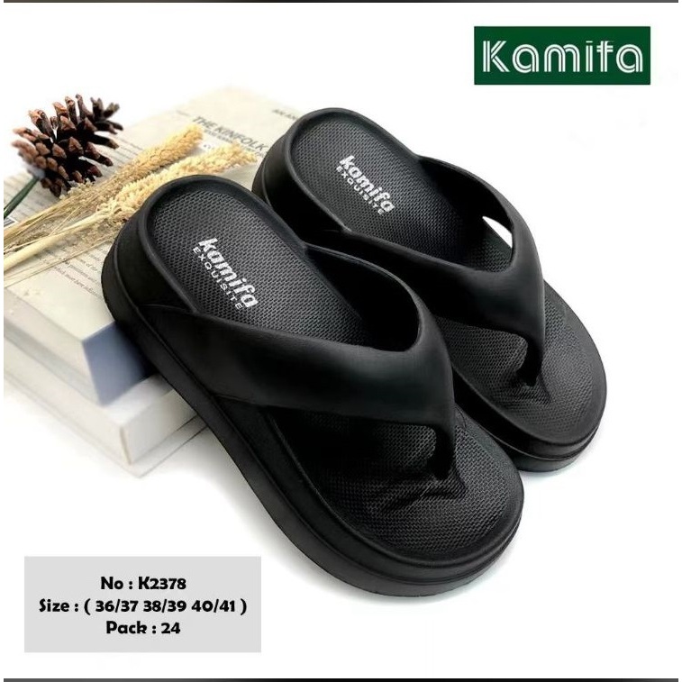 Sandal Wanita Jepit Jelly Wedges Korea Sol Tebal Hak