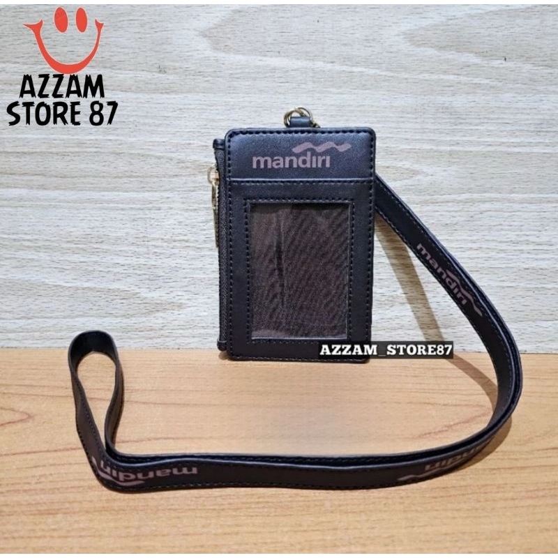 

Lanyard Name Tag ID Card Holder Model Resleting Logo BANK MANDIRI