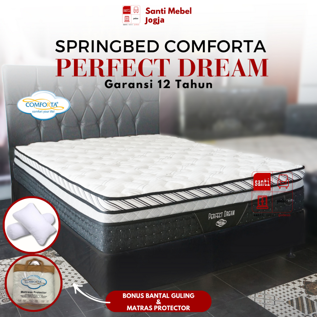 Springbed comforta perfect dream set divan sandaran comforta 160cm