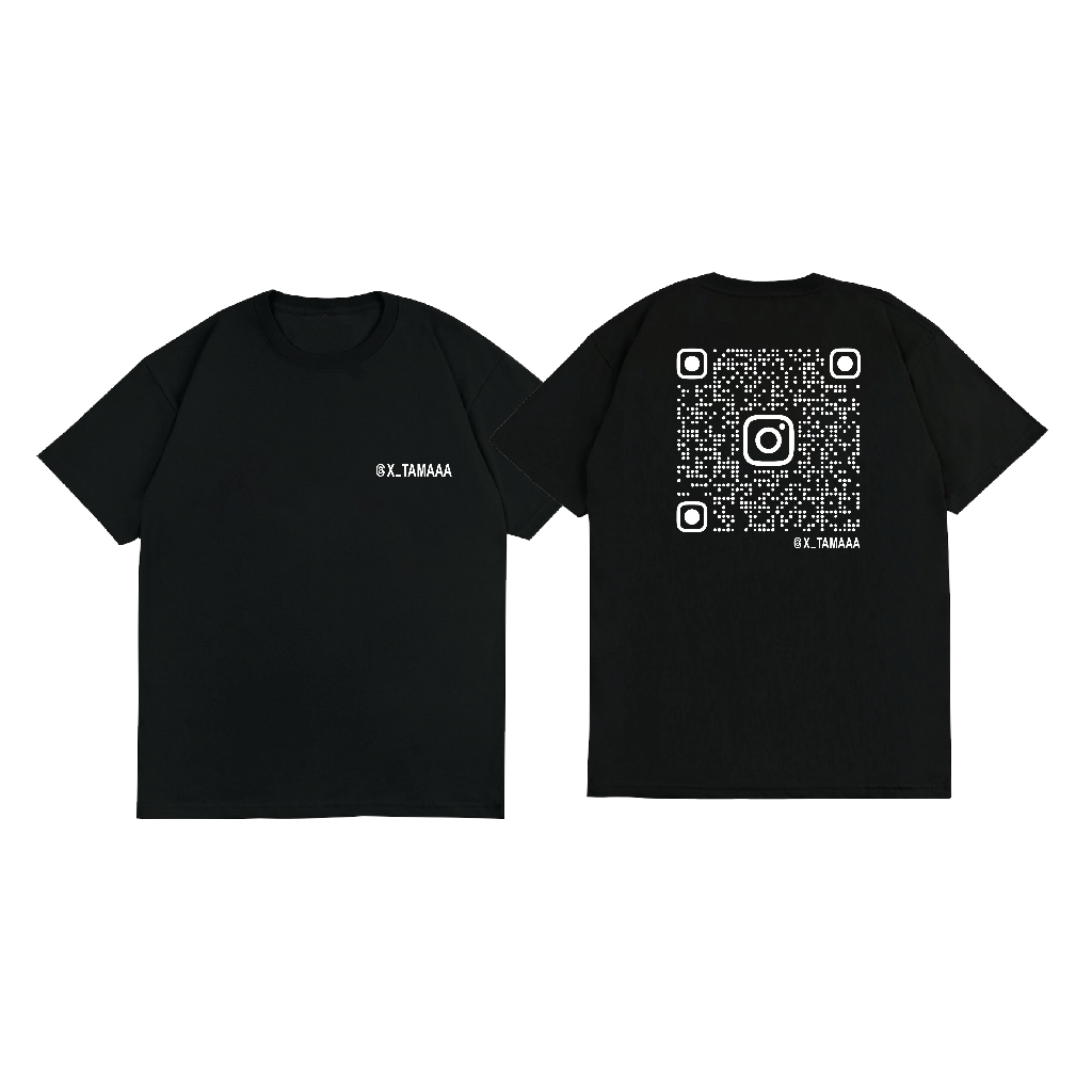 T-shirt Baju Kaos Unisex Barcode Profile Instagram | Bisa Request | Bahan Adem | Best Quality