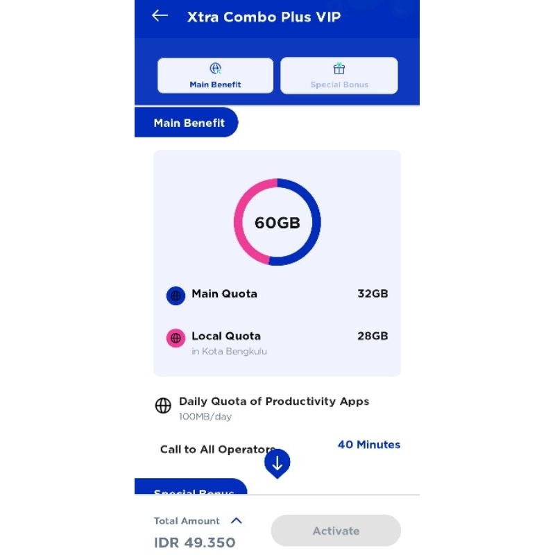 Kartu XL Xtra Combo Plus VIP 32gb