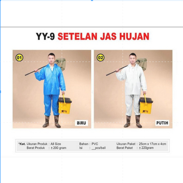 Jas Hujan Setelan Dewasa / Jas Hujan Setelan YY