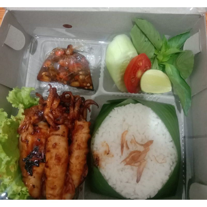 

Nasi kotak| Nasi Box Cumi Bakar Madu| seafood