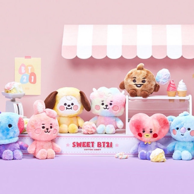 BT21 Tata Baby Catton Candy Standing Doll Official Merc