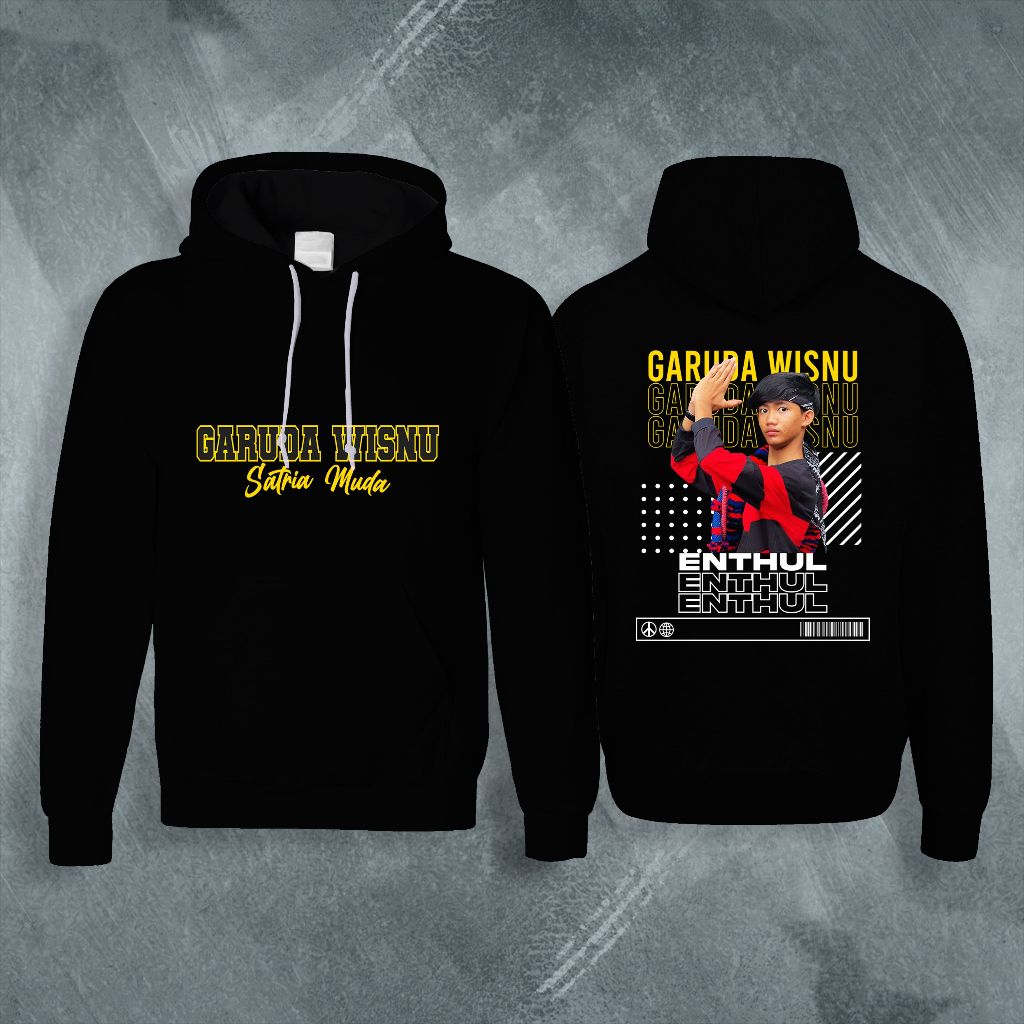 HOODIE FANS ENTHUL GARUDA WISNU SATRIA MUDA GWSM ORIGINAL STORE HITAM FLEECE PRIA WANITA ANAK DEWASA