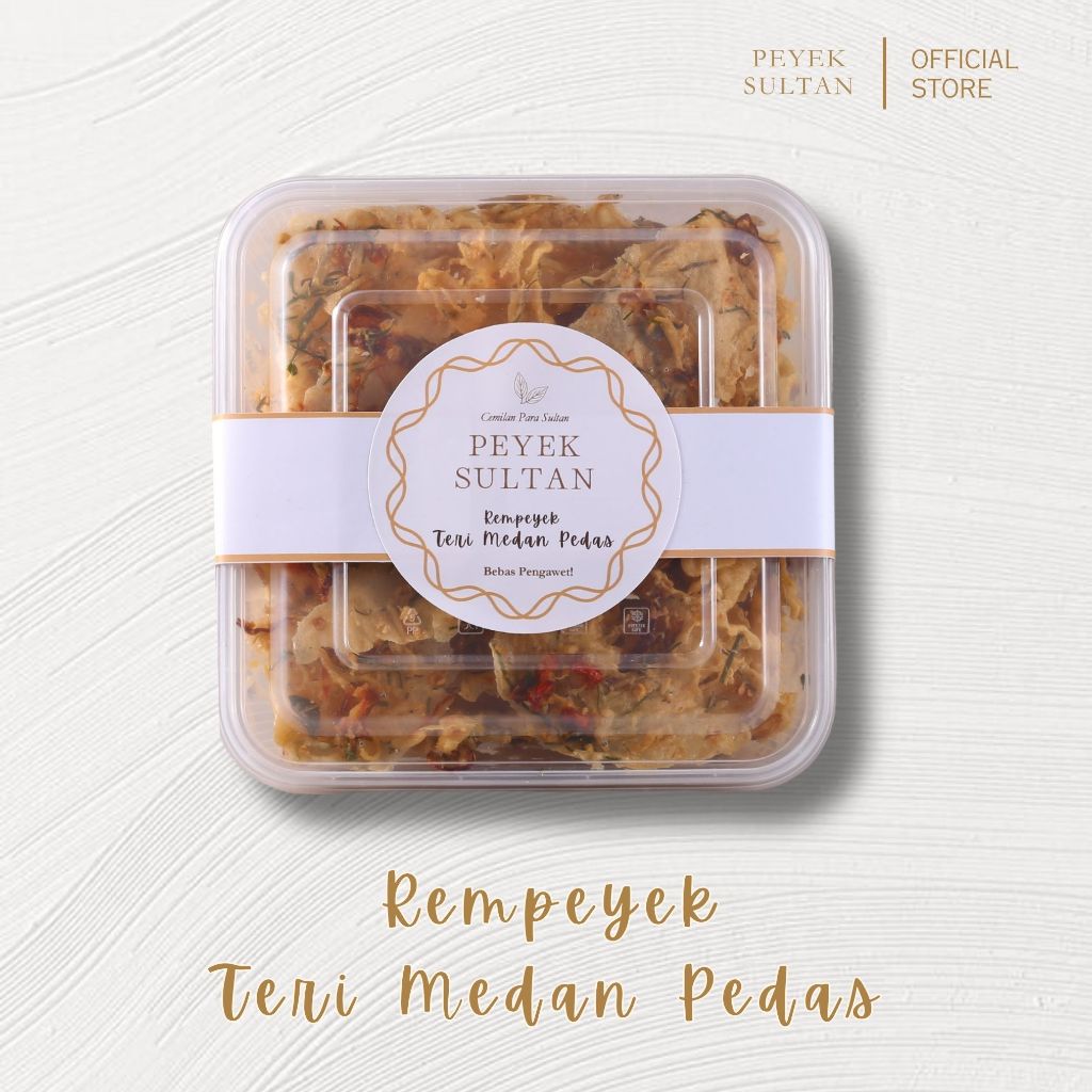 

PEYEK SULTAN - Rempeyek Teri Medan Pedas (Box - Large & Extra Large XL)