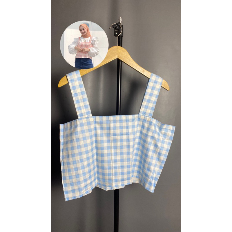 vest baju motif kotak kotak
