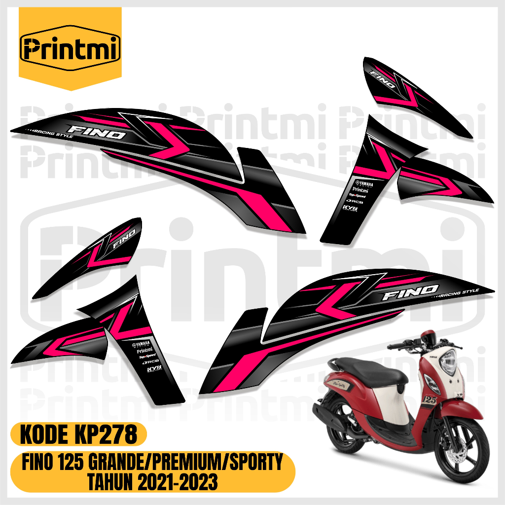 Striping Stiker Motor Fino 125 Grande Sporty Premium 2021 2022 2023 2024 Variasi Printmi KP278