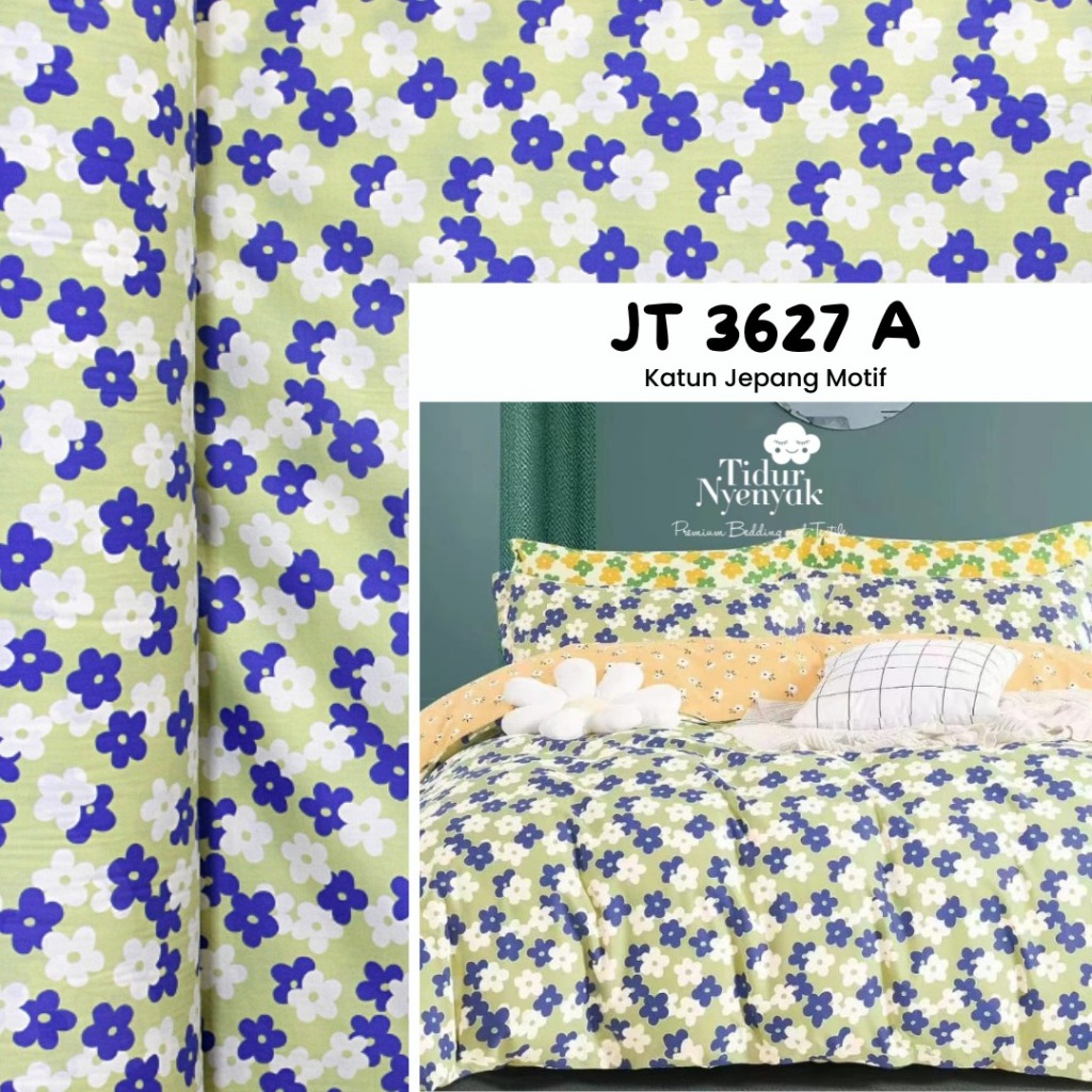 KAIN KATUN JEPANG 100% KATUN PER 50 CM MOTIF BUNGA DAUN SAKURA L250CM