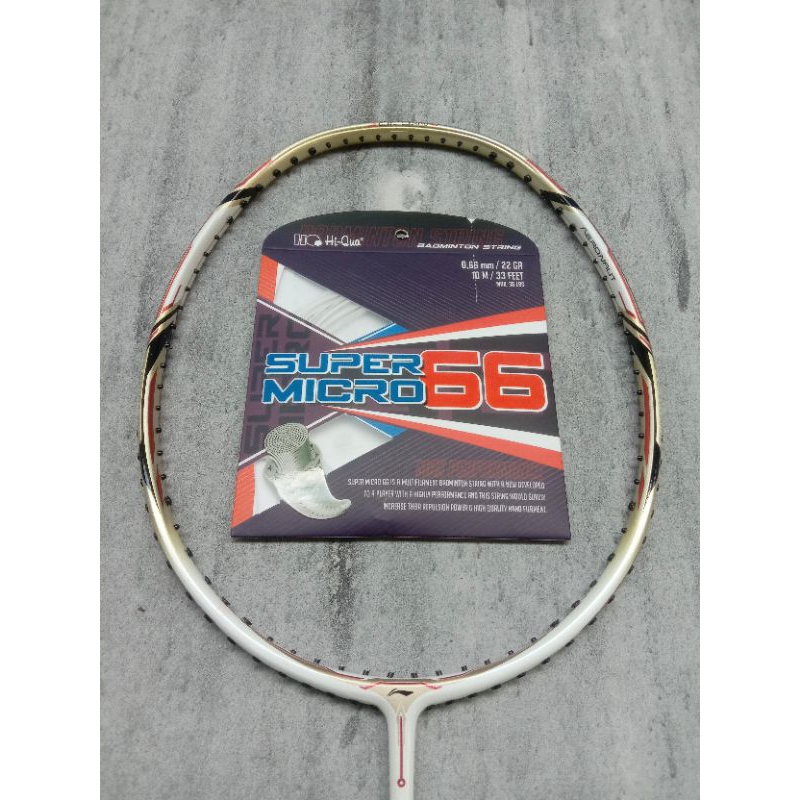Raket Lining aeronaut 9000 Ginting max tension 32lbs white gold sangat mewah