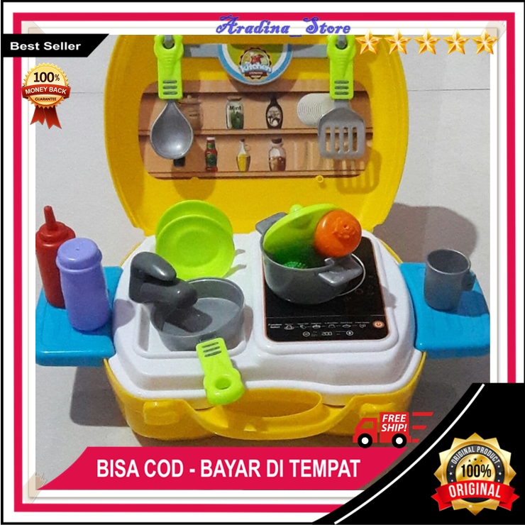Mainan Anak Perempuan Masak Masakan Lengkap Murah DREAM KITCHEN KOPER Mini Set Usia 6 7 8 Tahun Mura