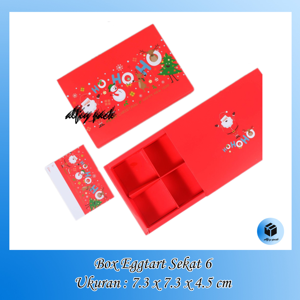 

1pack isi 5pcs DUS NATAL CHRISTMAS EGGTART FRUITPIE SEKAT 6 UKURAN SEKAT 7.3x7.3x4.5 CM BOX PACKAGING KUE SOES BAKPAO MINI KOTAK KUE LAPIS POTONG