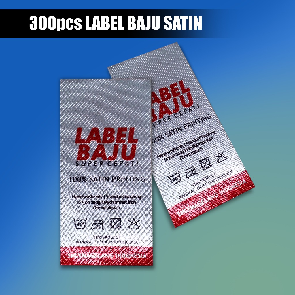 

Cetak Label Baju Custom Satin Cetak Printing 100pcs