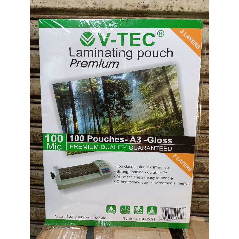 

Plastik laminating A3 tebal 100 micron V-TEC