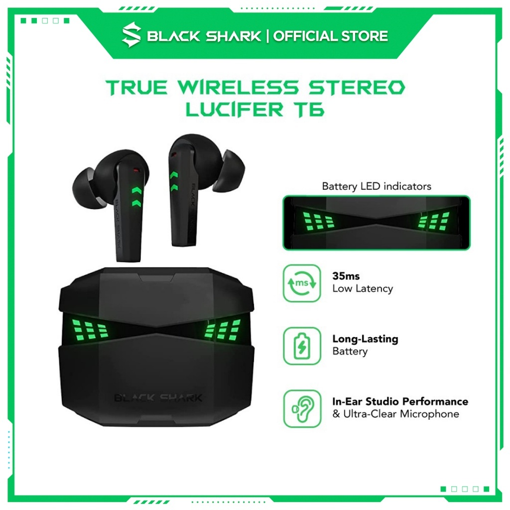 SECOND Black Shark Lucifer T6 Wireless Gaming Earbuds Earphone TWS Original