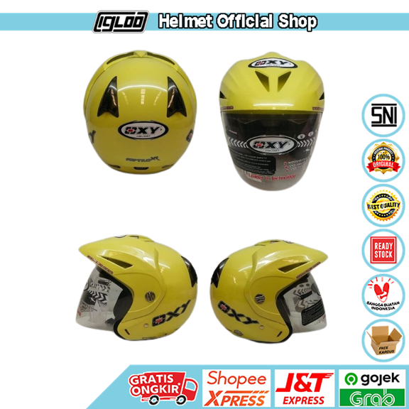 Helm Half Face OXY ASTILO SOLID XR Size L, Helm SNI