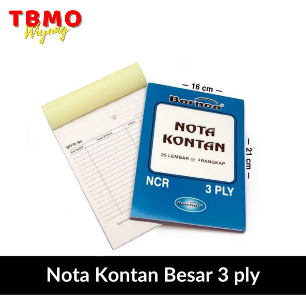 

TBMO Nota Kontan Borneo Besar 3ply B3 Per Pcs - Ecer