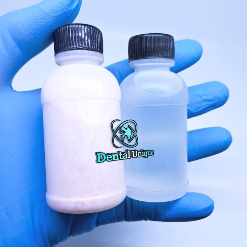Paketan Sc liquid dan bubuk 50ml lem gigi palsu yg patah bahan pembuat gusi gigi palsu