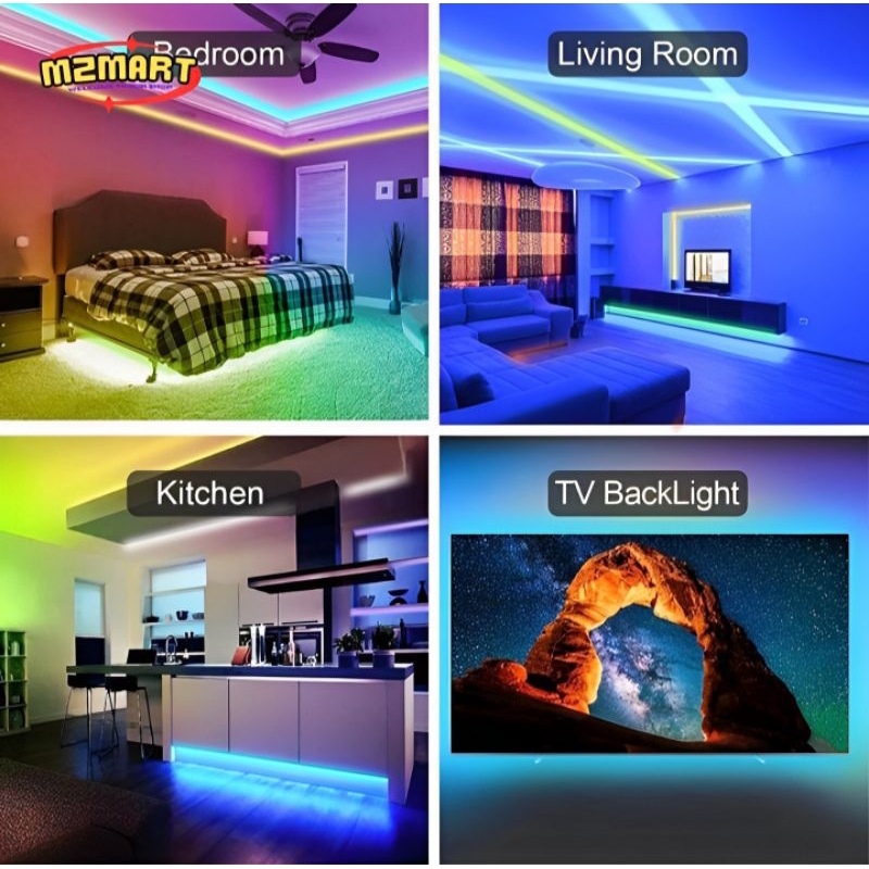 Lampu LED Strip Gaming Kamar Tidur Aesthetic Lamp Lighting Hias Plafon Mobil Led Strip Remote