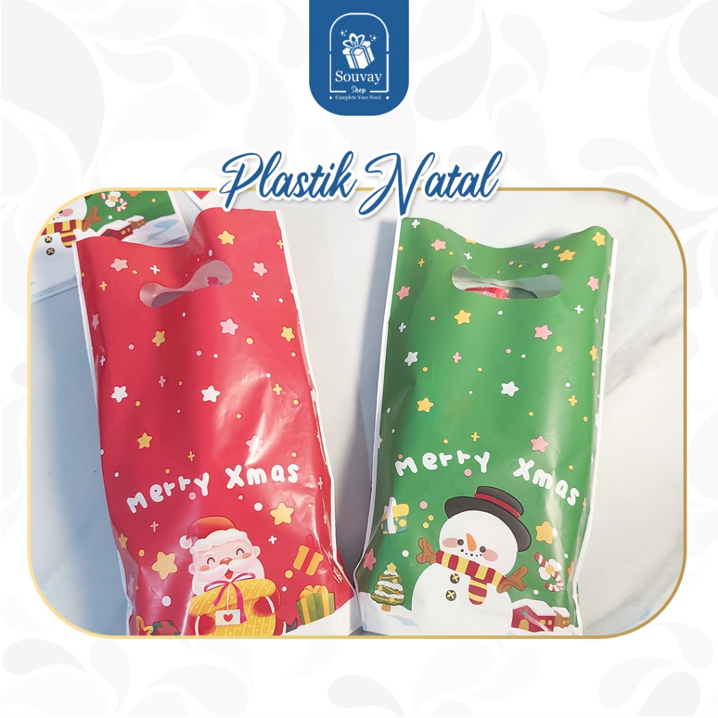 

1PCS - PLASTIK NATAL MINI - Kantong Natal Plastik Tenteng Natal Goodiebag Natal Merry Chrismast Tas Natal Untuk Snack Mini