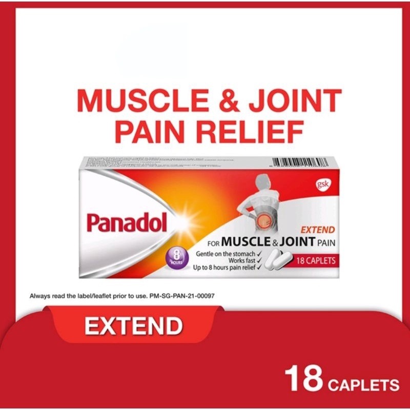 Panadol Extend For Muscle & Joint Pain Singapore 18 caplets per strip