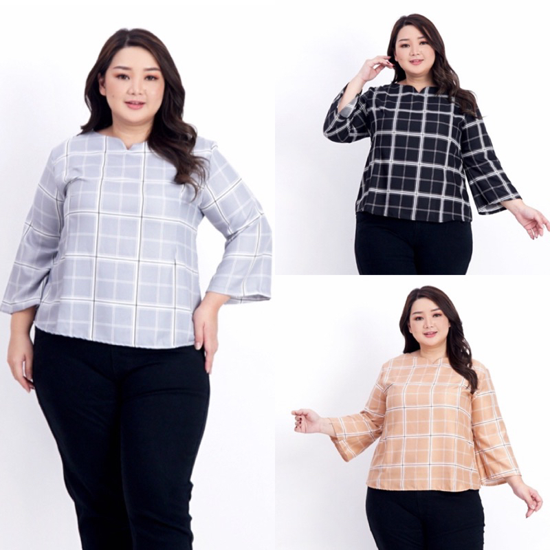 BAJU ATASAN BLOUSE WANITA 995 JUMBO BIG SIZE OVERSIZE XXL XXXL LD 120cm BAJU HAMIL PESTA KERJA KANTO