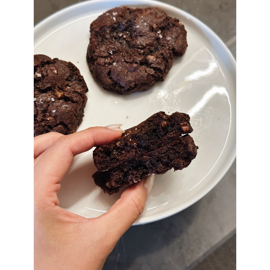 

Double chocolate pecan cookies