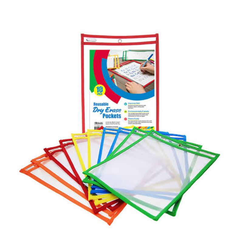 

BAZIC 6091 REUSABLE DRY ERASE POCKET PAPAN TULIS BENTUK KANTONG PLASTIK