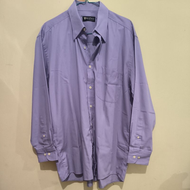 kemeja pria panjang ungu VALINO