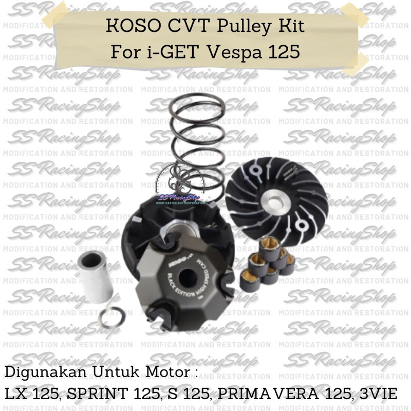 PULLY CVT SET VESPA 125, PRIMAVERA, LX 125 KOSO