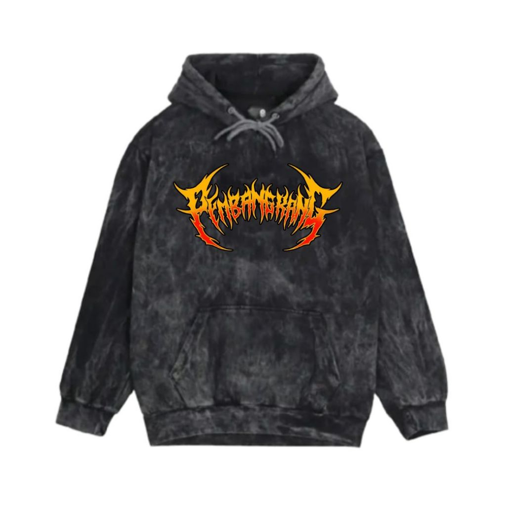 Sweater Hoodie Washing Black Metal