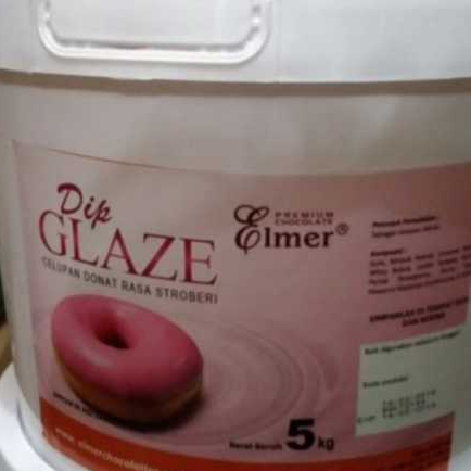 

elmer glaze strawberry 5kg / topping donat