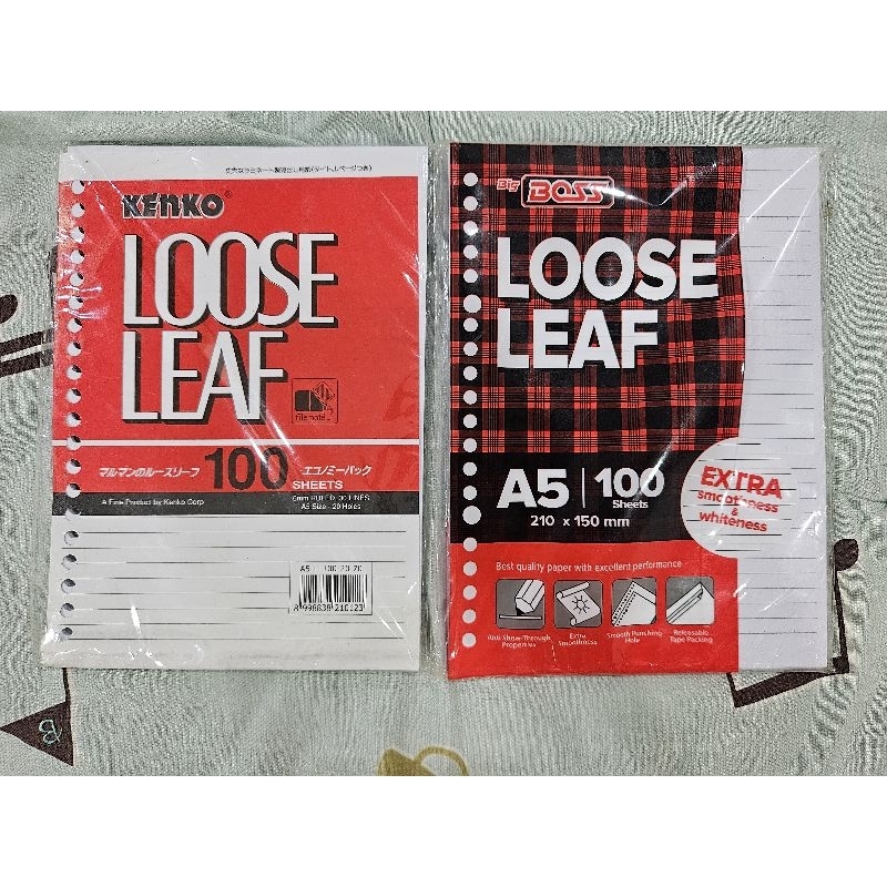 

Kertas binder A5 'Big Boss' & 'Kenko' (bekas)